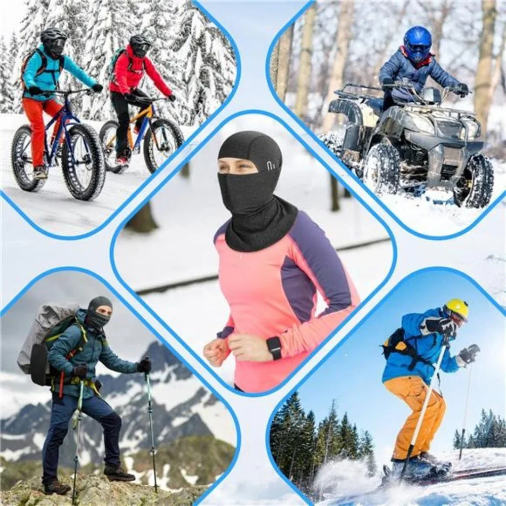 2Pcs Windproof Thermal Face Mask Cold Weather Scarf for Cycling Skiing Climbing